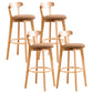 Contemporary Solid Wood Barstool Bristol Bar Stool with Footrest and Low Back Ginger Natural 4 Piece Set Clearhalo 'Bar Furniture' 'Bar Stools' 'bar_stools' 'furn' 'furn_bar_stools' 'furniture_bar_stools' 'Kitchen & Dining Furniture' 'kitchen&dining_furn' 'kitchen' 'kitchen_furn' Furniture' 4587932