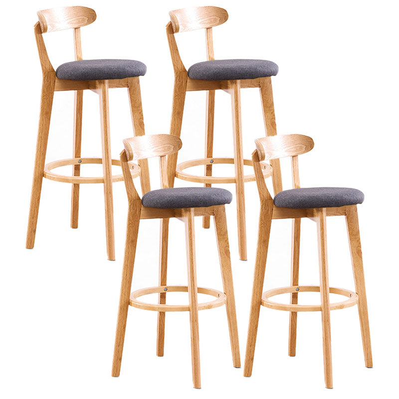 Contemporary Solid Wood Barstool Bristol Bar Stool with Footrest and Low Back Grey Natural 4 Piece Set Clearhalo 'Bar Furniture' 'Bar Stools' 'bar_stools' 'furn' 'furn_bar_stools' 'furniture_bar_stools' 'Kitchen & Dining Furniture' 'kitchen&dining_furn' 'kitchen' 'kitchen_furn' Furniture' 4587934
