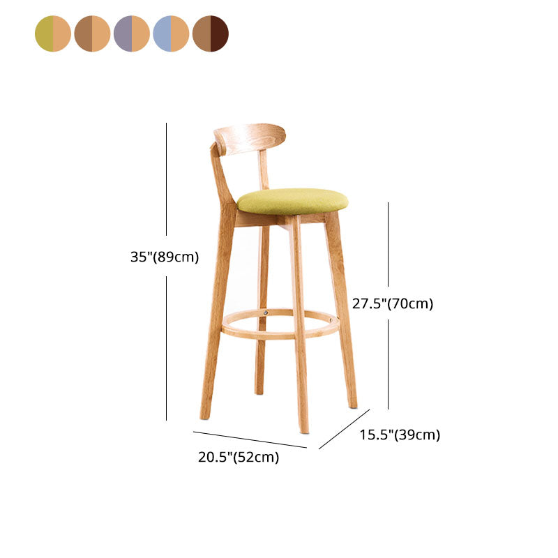 Contemporary Solid Wood Barstool Bristol Bar Stool with Footrest and Low Back Clearhalo 'Bar Furniture' 'Bar Stools' 'bar_stools' 'furn' 'furn_bar_stools' 'furniture_bar_stools' 'Kitchen & Dining Furniture' 'kitchen&dining_furn' 'kitchen' 'kitchen_furn' Furniture' 4587937