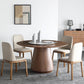 Modern Style 1/4/5/7 Pieces Dining Sintered Stone Dining Table Set with Wooden Legs 5 Pieces: Walnut Table, 4 Chairs Clearhalo 'Dining Room Sets' 'Dining Tables & Seating' 'dining_room_set' 'furn' 'furn_dining_room_set' 'Furniture' 'furniture_dining_room_set' 'Kitchen & Dining Furniture' 'kitchen&dining_furn' 'kitchen' 4587956