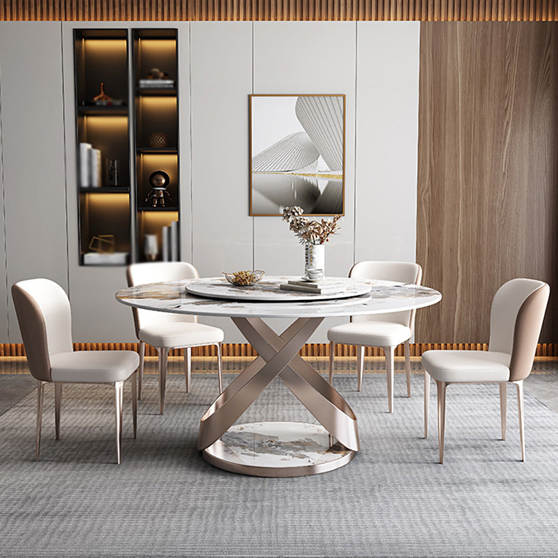 Modern 1/2/5/7/9 Pieces Table and Chair Set Sintered Stone Dining Table with Chairs 5 Pieces: Table, 4 Chairs Clearhalo 'Dining Room Sets' 'Dining Tables & Seating' 'dining_room_set' 'furn' 'furn_dining_room_set' 'Furniture' 'furniture_dining_room_set' 'Kitchen & Dining Furniture' 'kitchen&dining_furn' 'kitchen' 4587971