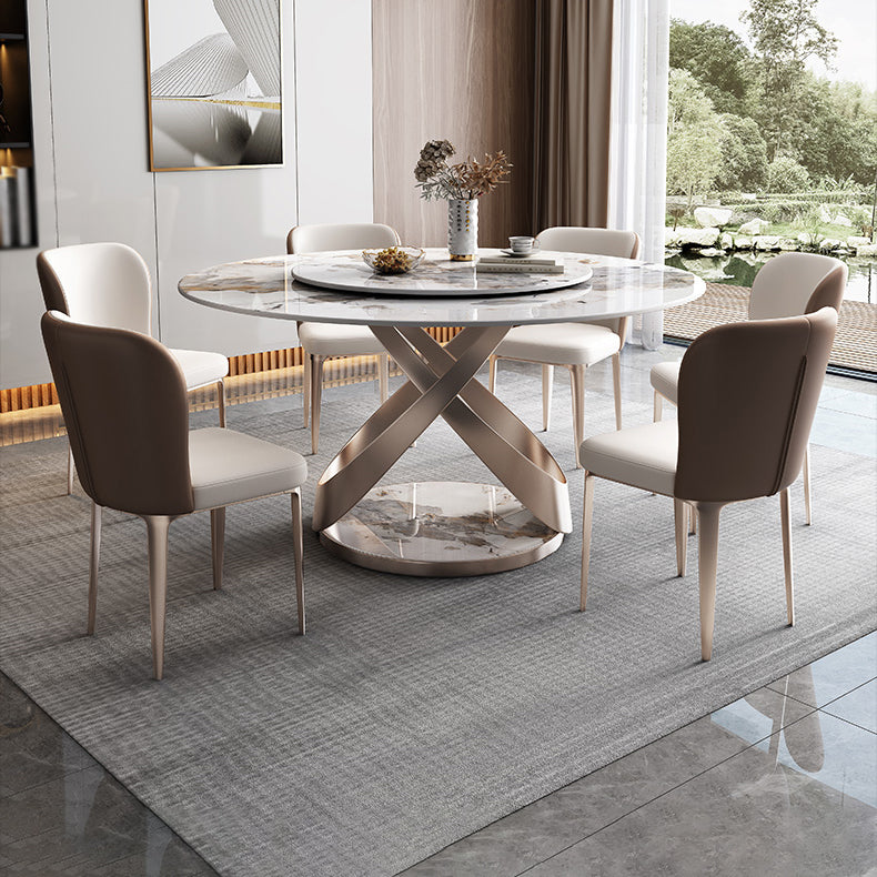 Modern 1/2/5/7/9 Pieces Table and Chair Set Sintered Stone Dining Table with Chairs Clearhalo 'Dining Room Sets' 'Dining Tables & Seating' 'dining_room_set' 'furn' 'furn_dining_room_set' 'Furniture' 'furniture_dining_room_set' 'Kitchen & Dining Furniture' 'kitchen&dining_furn' 'kitchen' 4587972