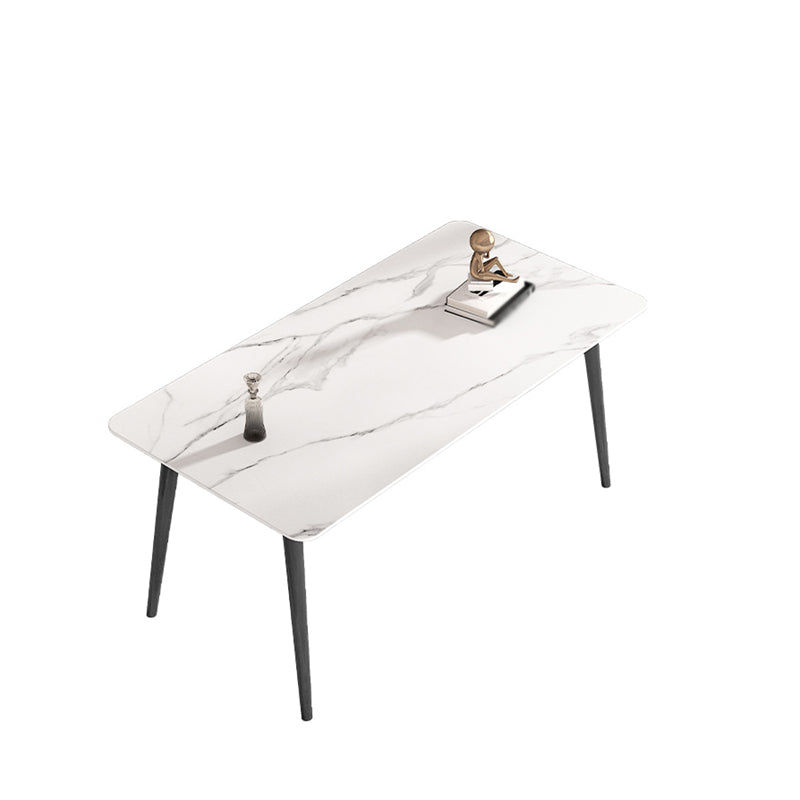 Contemporary 1/4/5/7 Pieces Dining Table and Chairs Rectangle Dining Table Set White-Gold 71"L x 31"W Clearhalo 'Dining Room Sets' 'Dining Tables & Seating' 'dining_room_set' 'furn' 'furn_dining_room_set' 'Furniture' 'furniture_dining_room_set' 'Kitchen & Dining Furniture' 'kitchen&dining_furn' 'kitchen' 4588016