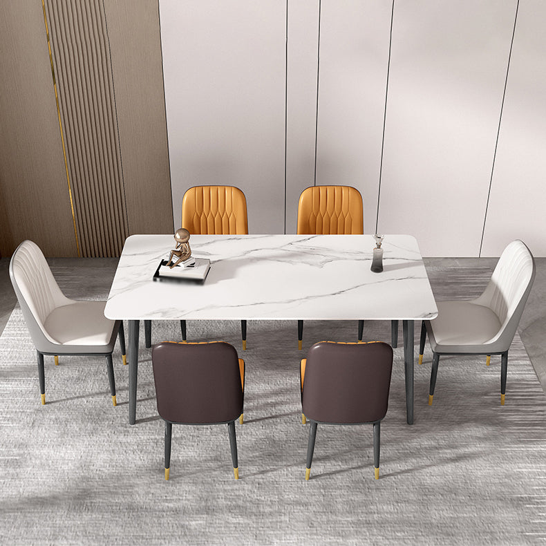 Contemporary 1/4/5/7 Pieces Dining Table and Chairs Rectangle Dining Table Set Clearhalo 'Dining Room Sets' 'Dining Tables & Seating' 'dining_room_set' 'furn' 'furn_dining_room_set' 'Furniture' 'furniture_dining_room_set' 'Kitchen & Dining Furniture' 'kitchen&dining_furn' 'kitchen' 4588022