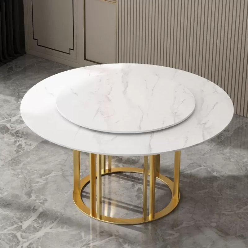 Glam 1/2/7 Pieces Dining Table Set Round Dining Table Set with Chair Clearhalo 'Dining Room Sets' 'Dining Tables & Seating' 'dining_room_set' 'furn' 'furn_dining_room_set' 'Furniture' 'furniture_dining_room_set' 'Kitchen & Dining Furniture' 'kitchen&dining_furn' 'kitchen' 4588064