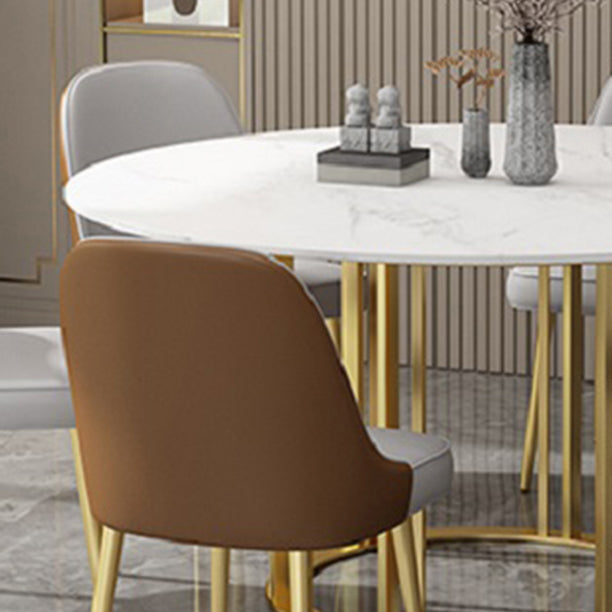 Glam 1/2/7 Pieces Dining Table Set Round Dining Table Set with Chair Clearhalo 'Dining Room Sets' 'Dining Tables & Seating' 'dining_room_set' 'furn' 'furn_dining_room_set' 'Furniture' 'furniture_dining_room_set' 'Kitchen & Dining Furniture' 'kitchen&dining_furn' 'kitchen' 4588068