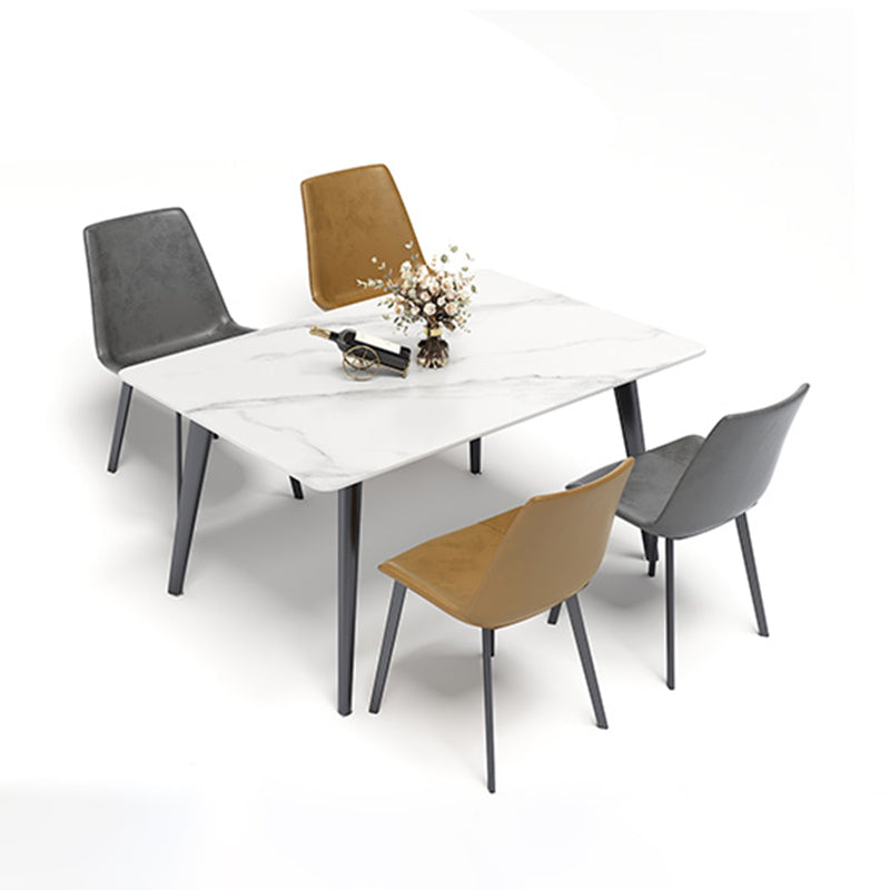 Minimalist 1/4/5/7 Pieces Dining Room Chair Set Sintered Stone Dining Table with Chairs 5 Pieces: Table, 4 Chairs Clearhalo 'Dining Room Sets' 'Dining Tables & Seating' 'dining_room_set' 'furn' 'furn_dining_room_set' 'Furniture' 'furniture_dining_room_set' 'Kitchen & Dining Furniture' 'kitchen&dining_furn' 'kitchen' 4588082