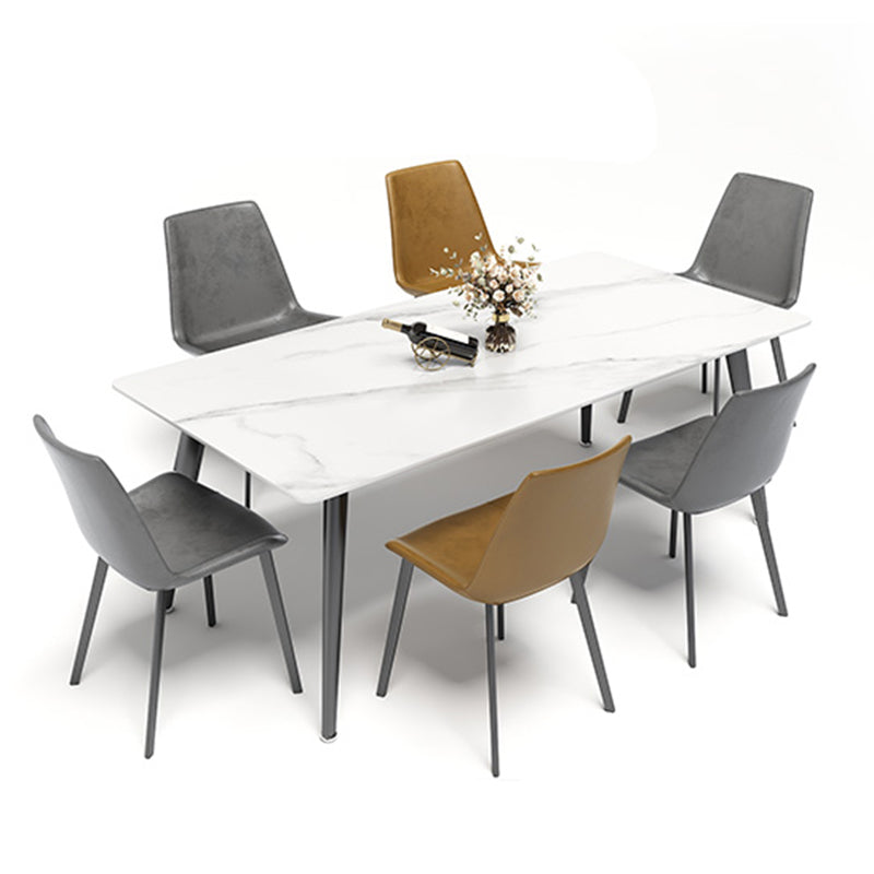 Minimalist 1/4/5/7 Pieces Dining Room Chair Set Sintered Stone Dining Table with Chairs 7 Pieces: Table, 6 Chairs Clearhalo 'Dining Room Sets' 'Dining Tables & Seating' 'dining_room_set' 'furn' 'furn_dining_room_set' 'Furniture' 'furniture_dining_room_set' 'Kitchen & Dining Furniture' 'kitchen&dining_furn' 'kitchen' 4588083