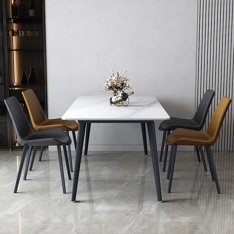 Minimalist 1/4/5/7 Pieces Dining Room Chair Set Sintered Stone Dining Table with Chairs Clearhalo 'Dining Room Sets' 'Dining Tables & Seating' 'dining_room_set' 'furn' 'furn_dining_room_set' 'Furniture' 'furniture_dining_room_set' 'Kitchen & Dining Furniture' 'kitchen&dining_furn' 'kitchen' 4588084