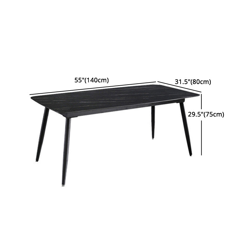 Minimalist 1/2/5/7 Pieces Dining Table Sets Sintered Stone Dining Table Set with Chair Clearhalo 'Dining Room Sets' 'Dining Tables & Seating' 'dining_room_set' 'furn' 'furn_dining_room_set' 'Furniture' 'furniture_dining_room_set' 'Kitchen & Dining Furniture' 'kitchen&dining_furn' 'kitchen' 4588115