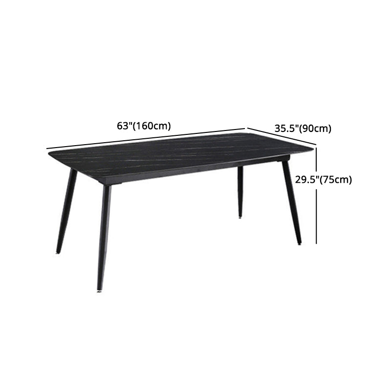 Minimalist 1/2/5/7 Pieces Dining Table Sets Sintered Stone Dining Table Set with Chair Clearhalo 'Dining Room Sets' 'Dining Tables & Seating' 'dining_room_set' 'furn' 'furn_dining_room_set' 'Furniture' 'furniture_dining_room_set' 'Kitchen & Dining Furniture' 'kitchen&dining_furn' 'kitchen' 4588116