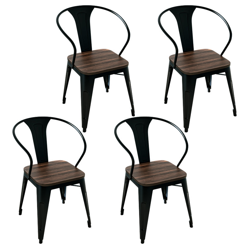 Industrial 1/3/4/5/7 Pieces Dinette Set Solid Wood Dining Table with Chairs 4 Black Chairs Clearhalo 'Dining Room Sets' 'Dining Tables & Seating' 'dining_room_set' 'furn' 'furn_dining_room_set' 'Furniture' 'furniture_dining_room_set' 'Kitchen & Dining Furniture' 'kitchen&dining_furn' 'kitchen' 4588124