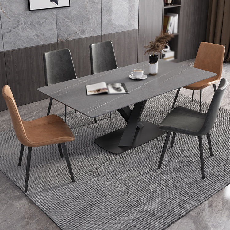 Designer Style 1/4/5/6/7 Pieces Dinette Set Rectangle Dining Table Set 6 Pieces: Table, 5 Chairs Clearhalo 'Dining Room Sets' 'Dining Tables & Seating' 'dining_room_set' 'furn' 'furn_dining_room_set' 'Furniture' 'furniture_dining_room_set' 'Kitchen & Dining Furniture' 'kitchen&dining_furn' 'kitchen' 4588154