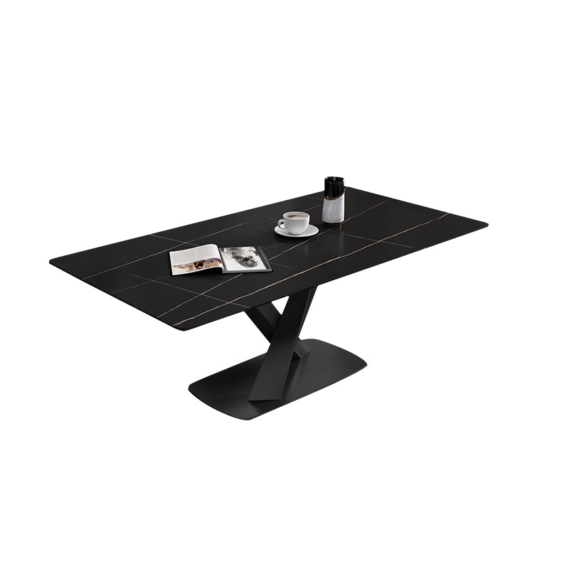 Designer Style 1/4/5/6/7 Pieces Dinette Set Rectangle Dining Table Set Black 63"L x 31.5"W Clearhalo 'Dining Room Sets' 'Dining Tables & Seating' 'dining_room_set' 'furn' 'furn_dining_room_set' 'Furniture' 'furniture_dining_room_set' 'Kitchen & Dining Furniture' 'kitchen&dining_furn' 'kitchen' 4588155