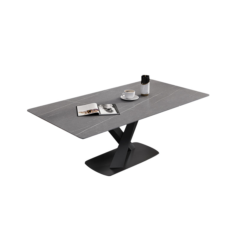 Designer Style 1/4/5/6/7 Pieces Dinette Set Rectangle Dining Table Set Grey 63"L x 31"W Clearhalo 'Dining Room Sets' 'Dining Tables & Seating' 'dining_room_set' 'furn' 'furn_dining_room_set' 'Furniture' 'furniture_dining_room_set' 'Kitchen & Dining Furniture' 'kitchen&dining_furn' 'kitchen' 4588156