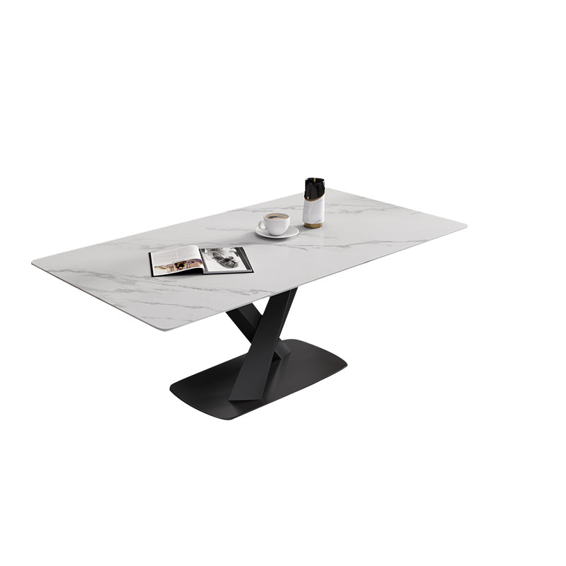 Designer Style 1/4/5/6/7 Pieces Dinette Set Rectangle Dining Table Set White 63"L x 31.5"W Clearhalo 'Dining Room Sets' 'Dining Tables & Seating' 'dining_room_set' 'furn' 'furn_dining_room_set' 'Furniture' 'furniture_dining_room_set' 'Kitchen & Dining Furniture' 'kitchen&dining_furn' 'kitchen' 4588158