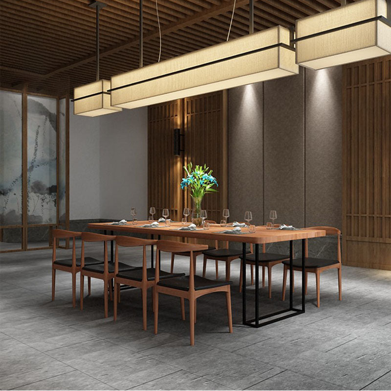 Rectangular 1/2/9 Pieces Dining Set Natural and Black Windsor Back Chair Set for Kitchen Clearhalo 'Dining Room Sets' 'Dining Tables & Seating' 'dining_room_set' 'furn' 'furn_dining_room_set' 'Furniture' 'furniture_dining_room_set' 'Kitchen & Dining Furniture' 'kitchen&dining_furn' 'kitchen' 4588222