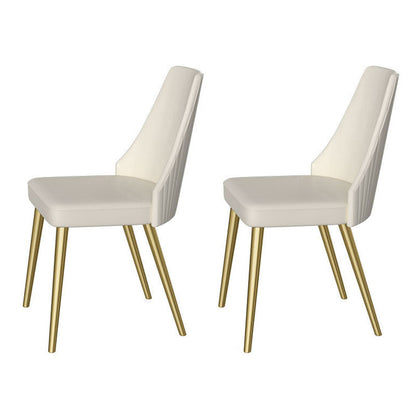 Acrylic Modern 1/2/4/5 Pieces Dining Room Set Rectangle Double Pedestal Table Set 2 White Chairs Clearhalo 'Dining Room Sets' 'Dining Tables & Seating' 'dining_room_set' 'furn' 'furn_dining_room_set' 'Furniture' 'furniture_dining_room_set' 'Kitchen & Dining Furniture' 'kitchen&dining_furn' 'kitchen' 4588233