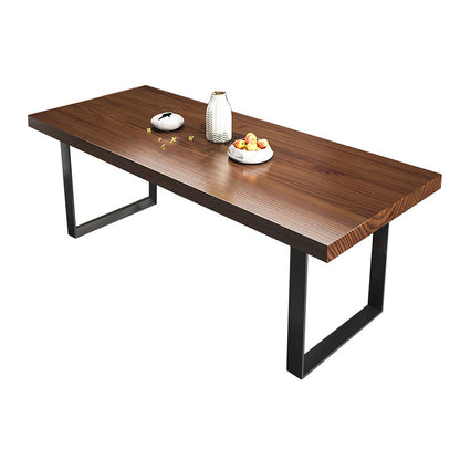 1/2/3/5/7 Pieces Brown Dining Room Set Industrial Style Solid Wood Furniture Brown 79"L x 31"W Clearhalo 'Dining Room Sets' 'Dining Tables & Seating' 'dining_room_set' 'furn' 'furn_dining_room_set' 'Furniture' 'furniture_dining_room_set' 'Kitchen & Dining Furniture' 'kitchen&dining_furn' 'kitchen' 4588253