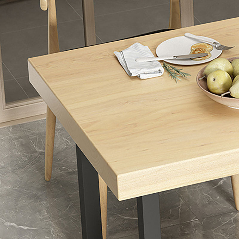 Industrial Solid Wood Dining Set 1/4/5 pieces Double Pedestal Table in Natural Clearhalo 'Dining Room Sets' 'Dining Tables & Seating' 'dining_room_set' 'furn' 'furn_dining_room_set' 'Furniture' 'furniture_dining_room_set' 'Kitchen & Dining Furniture' 'kitchen&dining_furn' 'kitchen' 4588274