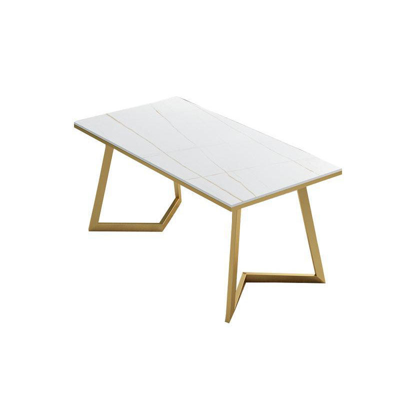 Glam Style 1/5 Pieces Dining Set Rectangle Stone Table Kitchen Set for Dining Room Clearhalo 'Dining Room Sets' 'Dining Tables & Seating' 'dining_room_set' 'furn' 'furn_dining_room_set' 'Furniture' 'furniture_dining_room_set' 'Kitchen & Dining Furniture' 'kitchen&dining_furn' 'kitchen' 4588288