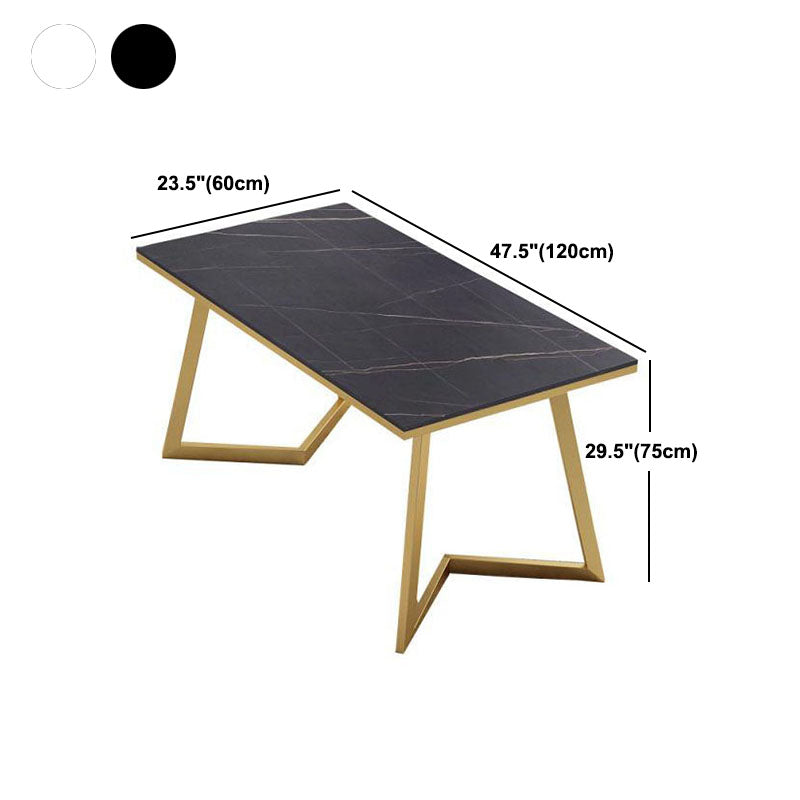 Glam Style 1/5 Pieces Dining Set Rectangle Stone Table Kitchen Set for Dining Room Clearhalo 'Dining Room Sets' 'Dining Tables & Seating' 'dining_room_set' 'furn' 'furn_dining_room_set' 'Furniture' 'furniture_dining_room_set' 'Kitchen & Dining Furniture' 'kitchen&dining_furn' 'kitchen' 4588300