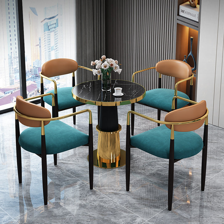 Glam 1/4/5 Pieces Dining Set Gold Base and Stone Top Table Kitchen Set for Dining Room Clearhalo 'Dining Room Sets' 'Dining Tables & Seating' 'dining_room_set' 'furn' 'furn_dining_room_set' 'Furniture' 'furniture_dining_room_set' 'Kitchen & Dining Furniture' 'kitchen&dining_furn' 'kitchen' 4588316