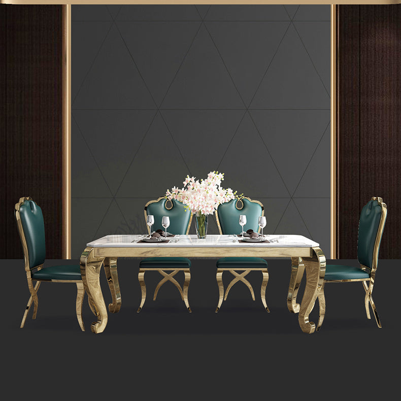 Rectangle Shape Luxury Style Dining Table Marble Fixed Table for Kitchen Clearhalo ' dining_table' 'Dining Tables & Seating' 'Dining Tables' 'furn' 'furn_dining_table' 'Furniture' 'furniture_dining_table' 'Kitchen & Dining Furniture' 'kitchen&dining_furn' 'kitchen' 'kitchen_dining_table' 4588425