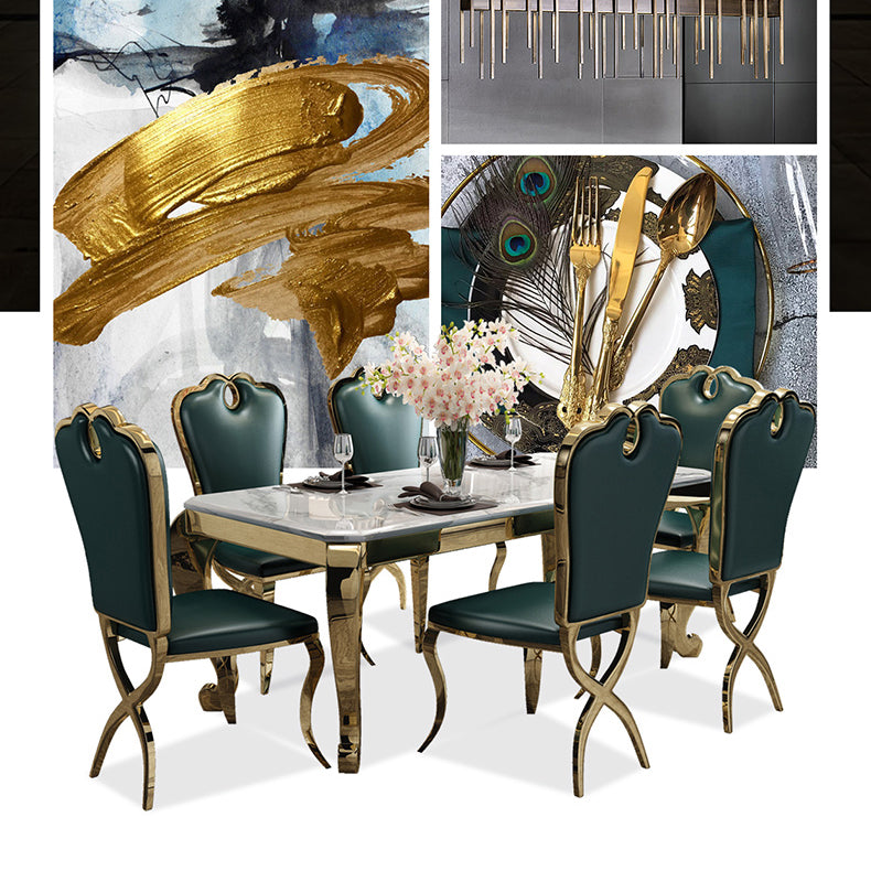 Rectangle Shape Luxury Style Dining Table Marble Fixed Table for Kitchen Clearhalo ' dining_table' 'Dining Tables & Seating' 'Dining Tables' 'furn' 'furn_dining_table' 'Furniture' 'furniture_dining_table' 'Kitchen & Dining Furniture' 'kitchen&dining_furn' 'kitchen' 'kitchen_dining_table' 4588426