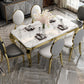 Rectangle Shape Luxury Style Dining Table Marble Fixed Table for Kitchen Clearhalo ' dining_table' 'Dining Tables & Seating' 'Dining Tables' 'furn' 'furn_dining_table' 'Furniture' 'furniture_dining_table' 'Kitchen & Dining Furniture' 'kitchen&dining_furn' 'kitchen' 'kitchen_dining_table' 4588427
