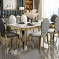 Rectangle Shape Luxury Style Dining Table Marble Fixed Table for Kitchen Clearhalo ' dining_table' 'Dining Tables & Seating' 'Dining Tables' 'furn' 'furn_dining_table' 'Furniture' 'furniture_dining_table' 'Kitchen & Dining Furniture' 'kitchen&dining_furn' 'kitchen' 'kitchen_dining_table' 4588428