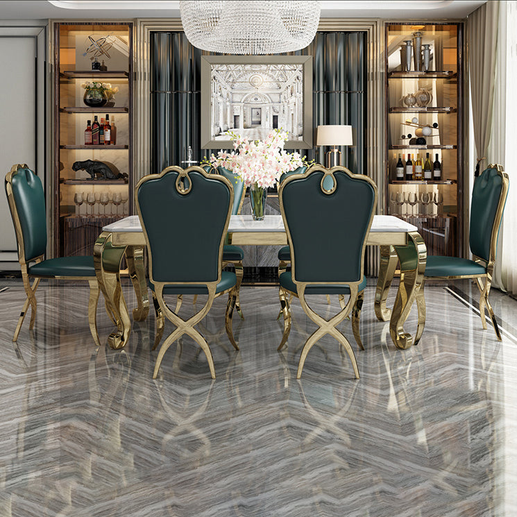 Rectangle Shape Luxury Style Dining Table Marble Fixed Table for Kitchen Clearhalo ' dining_table' 'Dining Tables & Seating' 'Dining Tables' 'furn' 'furn_dining_table' 'Furniture' 'furniture_dining_table' 'Kitchen & Dining Furniture' 'kitchen&dining_furn' 'kitchen' 'kitchen_dining_table' 4588429