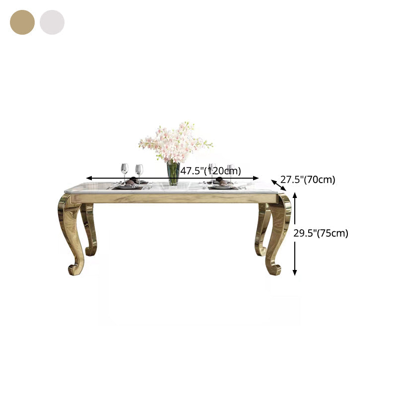 Rectangle Shape Luxury Style Dining Table Marble Fixed Table for Kitchen Clearhalo ' dining_table' 'Dining Tables & Seating' 'Dining Tables' 'furn' 'furn_dining_table' 'Furniture' 'furniture_dining_table' 'Kitchen & Dining Furniture' 'kitchen&dining_furn' 'kitchen' 'kitchen_dining_table' 4588430