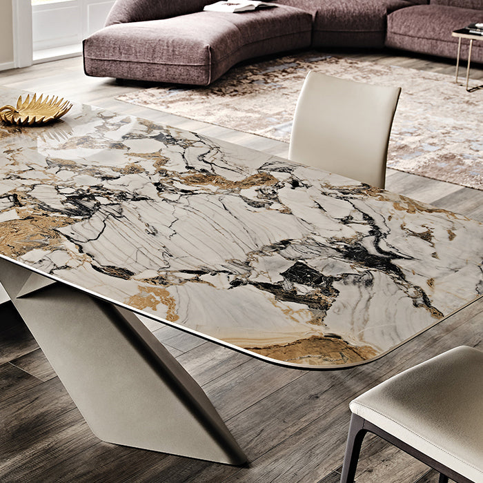 Sintered Stone Top Table for Restaurant Industrial Dining Table with Black Pedestal Base Clearhalo ' dining_table' 'Dining Tables & Seating' 'Dining Tables' 'furn' 'furn_dining_table' 'Furniture' 'furniture_dining_table' 'Kitchen & Dining Furniture' 'kitchen&dining_furn' 'kitchen' 'kitchen_dining_table' 4588440