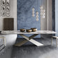 Sintered Stone Top Table for Restaurant Industrial Dining Table with Black Pedestal Base Clearhalo ' dining_table' 'Dining Tables & Seating' 'Dining Tables' 'furn' 'furn_dining_table' 'Furniture' 'furniture_dining_table' 'Kitchen & Dining Furniture' 'kitchen&dining_furn' 'kitchen' 'kitchen_dining_table' 4588443