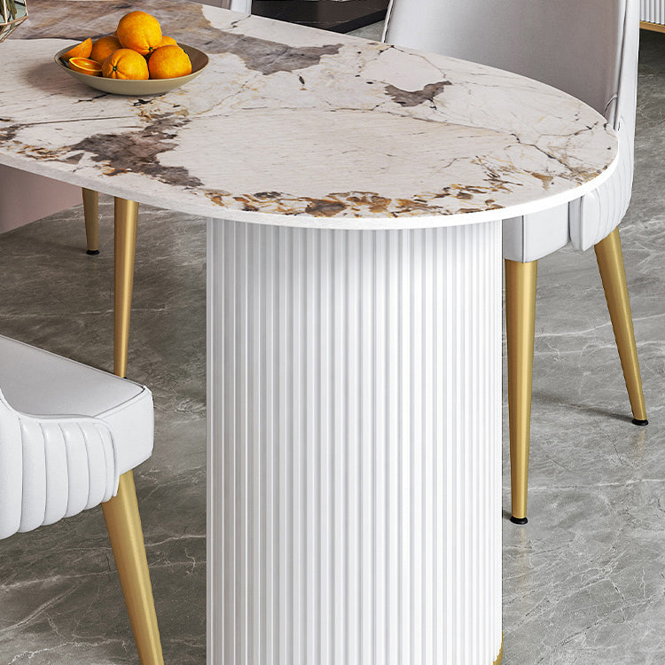 Metal Contemporary Free Form Table Sintered Stone Table with 3 Legs Clearhalo ' dining_table' 'Dining Tables & Seating' 'Dining Tables' 'furn' 'furn_dining_table' 'Furniture' 'furniture_dining_table' 'Kitchen & Dining Furniture' 'kitchen&dining_furn' 'kitchen' 'kitchen_dining_table' 4588455