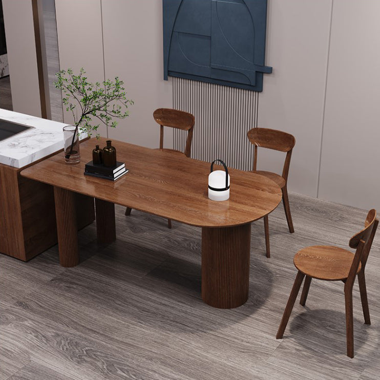 Solid Wood Top Dining Table Modern Pine Wood Table with 3 Legs Brown Without Chairs Clearhalo ' dining_table' 'Dining Tables & Seating' 'Dining Tables' 'furn' 'furn_dining_table' 'Furniture' 'furniture_dining_table' 'Kitchen & Dining Furniture' 'kitchen&dining_furn' 'kitchen' 'kitchen_dining_table' 4588463