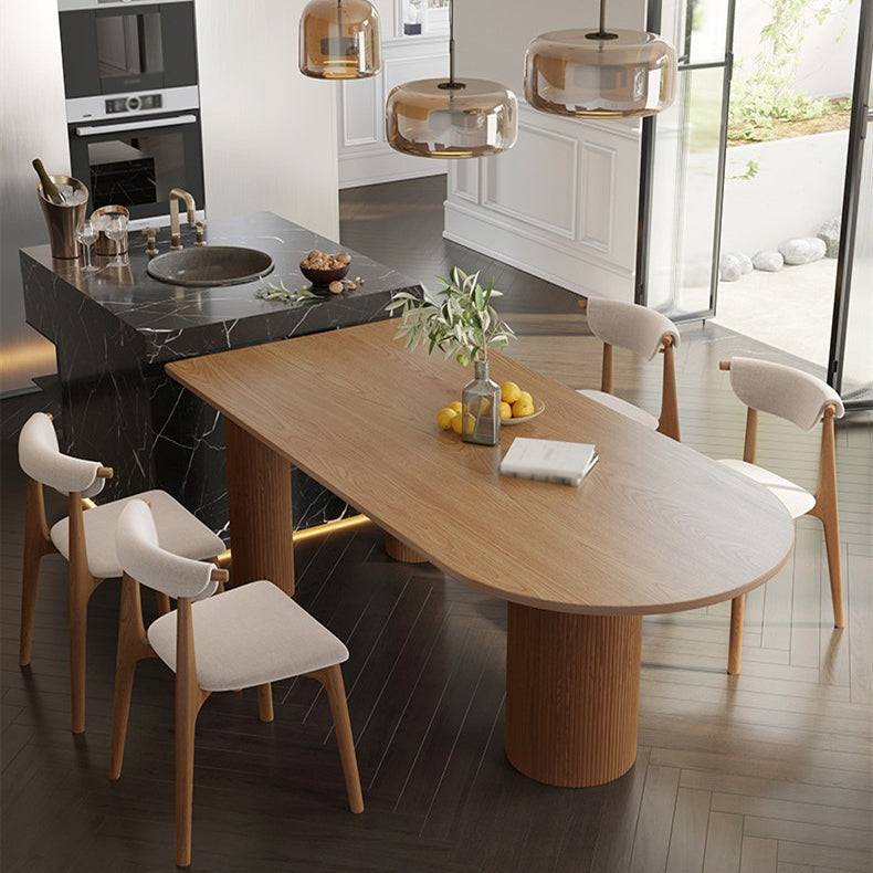 Solid Wood Top Dining Table Modern Pine Wood Table with 3 Legs Natural 70.9"L x 31.5"W x 29.5"H Without Chairs Clearhalo ' dining_table' 'Dining Tables & Seating' 'Dining Tables' 'furn' 'furn_dining_table' 'Furniture' 'furniture_dining_table' 'Kitchen & Dining Furniture' 'kitchen&dining_furn' 'kitchen' 'kitchen_dining_table' 4588464