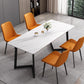 Industrial Sintered Stone Table Restaurant Rectangle Table with Double Pedestal Base White Without Chairs Clearhalo ' dining_table' 'Dining Tables & Seating' 'Dining Tables' 'furn' 'furn_dining_table' 'Furniture' 'furniture_dining_table' 'Kitchen & Dining Furniture' 'kitchen&dining_furn' 'kitchen' 'kitchen_dining_table' 4588495