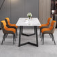 Industrial Sintered Stone Table Restaurant Rectangle Table with Double Pedestal Base White 51.2"L x 27.6"W x 29.5"H Without Chairs Clearhalo ' dining_table' 'Dining Tables & Seating' 'Dining Tables' 'furn' 'furn_dining_table' 'Furniture' 'furniture_dining_table' 'Kitchen & Dining Furniture' 'kitchen&dining_furn' 'kitchen' 'kitchen_dining_table' 4588497