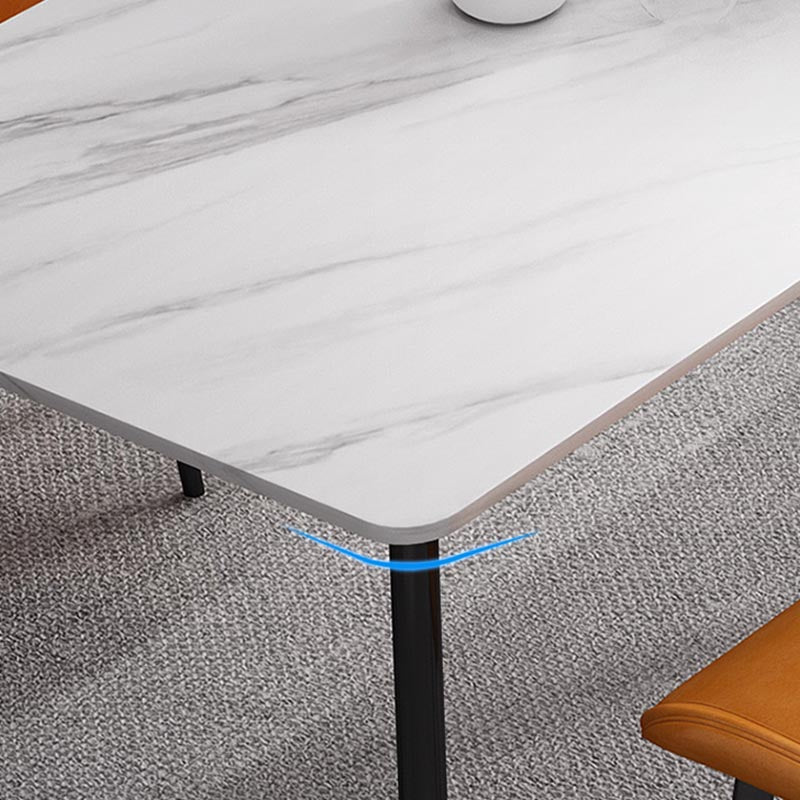Industrial Sintered Stone Table Restaurant Rectangle Table with Double Pedestal Base Clearhalo ' dining_table' 'Dining Tables & Seating' 'Dining Tables' 'furn' 'furn_dining_table' 'Furniture' 'furniture_dining_table' 'Kitchen & Dining Furniture' 'kitchen&dining_furn' 'kitchen' 'kitchen_dining_table' 4588501
