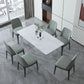 Sintered Stone Dining Table Modern Rectangle Dining Table with Acrylic Base for Home Use White 59.1"L x 31.5"W x 29.5"H Without Chairs Clearhalo ' dining_table' 'Dining Tables & Seating' 'Dining Tables' 'furn' 'furn_dining_table' 'Furniture' 'furniture_dining_table' 'Kitchen & Dining Furniture' 'kitchen&dining_furn' 'kitchen' 'kitchen_dining_table' 4588523
