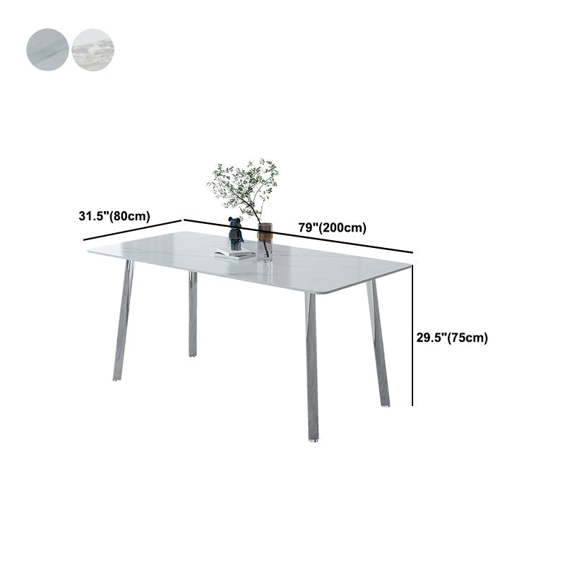 Sintered Stone Dining Table Modern Rectangle Dining Table with Acrylic Base for Home Use Clearhalo ' dining_table' 'Dining Tables & Seating' 'Dining Tables' 'furn' 'furn_dining_table' 'Furniture' 'furniture_dining_table' 'Kitchen & Dining Furniture' 'kitchen&dining_furn' 'kitchen' 'kitchen_dining_table' 4588537