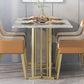 Traditional Luxury Stone Furniture Rectangle Double Pedestal Dining Table Clearhalo ' dining_table' 'Dining Tables & Seating' 'Dining Tables' 'furn' 'furn_dining_table' 'Furniture' 'furniture_dining_table' 'Kitchen & Dining Furniture' 'kitchen&dining_furn' 'kitchen' 'kitchen_dining_table' 4588545