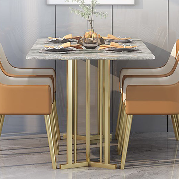 Traditional Luxury Stone Furniture Rectangle Double Pedestal Dining Table Clearhalo ' dining_table' 'Dining Tables & Seating' 'Dining Tables' 'furn' 'furn_dining_table' 'Furniture' 'furniture_dining_table' 'Kitchen & Dining Furniture' 'kitchen&dining_furn' 'kitchen' 'kitchen_dining_table' 4588545