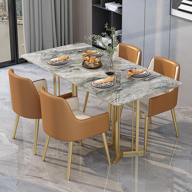Traditional Luxury Stone Furniture Rectangle Double Pedestal Dining Table Clearhalo ' dining_table' 'Dining Tables & Seating' 'Dining Tables' 'furn' 'furn_dining_table' 'Furniture' 'furniture_dining_table' 'Kitchen & Dining Furniture' 'kitchen&dining_furn' 'kitchen' 'kitchen_dining_table' 4588547