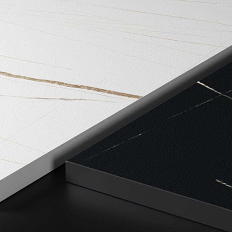 Luxury Sintered Stone Top Kitchen Table Rectangle Table with Double Pedestal in Gold Clearhalo ' dining_table' 'Dining Tables & Seating' 'Dining Tables' 'furn' 'furn_dining_table' 'Furniture' 'furniture_dining_table' 'Kitchen & Dining Furniture' 'kitchen&dining_furn' 'kitchen' 'kitchen_dining_table' 4588559