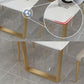 Luxury Sintered Stone Top Kitchen Table Rectangle Table with Double Pedestal in Gold Clearhalo ' dining_table' 'Dining Tables & Seating' 'Dining Tables' 'furn' 'furn_dining_table' 'Furniture' 'furniture_dining_table' 'Kitchen & Dining Furniture' 'kitchen&dining_furn' 'kitchen' 'kitchen_dining_table' 4588560