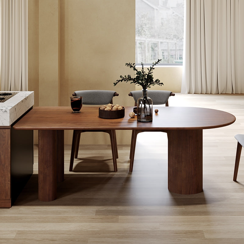 Free Form Contemporary Dining Table Pine Solid Wood Table with 3 Legs Brown Without Chairs Clearhalo ' dining_table' 'Dining Tables & Seating' 'Dining Tables' 'furn' 'furn_dining_table' 'Furniture' 'furniture_dining_table' 'Kitchen & Dining Furniture' 'kitchen&dining_furn' 'kitchen' 'kitchen_dining_table' 4588581