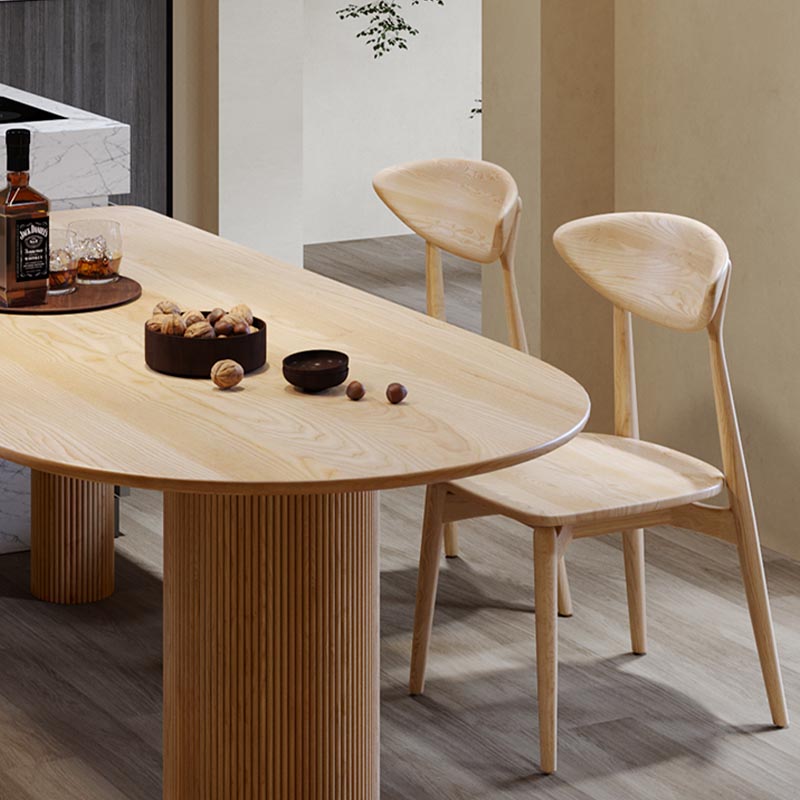 Free Form Contemporary Dining Table Pine Solid Wood Table with 3 Legs Clearhalo ' dining_table' 'Dining Tables & Seating' 'Dining Tables' 'furn' 'furn_dining_table' 'Furniture' 'furniture_dining_table' 'Kitchen & Dining Furniture' 'kitchen&dining_furn' 'kitchen' 'kitchen_dining_table' 4588585